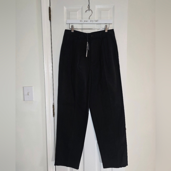 NEW Alex Mill Black Keaton Tapered Cotton Lyocell Pants Trousers Size 10 Pleated - Picture 5 of 12